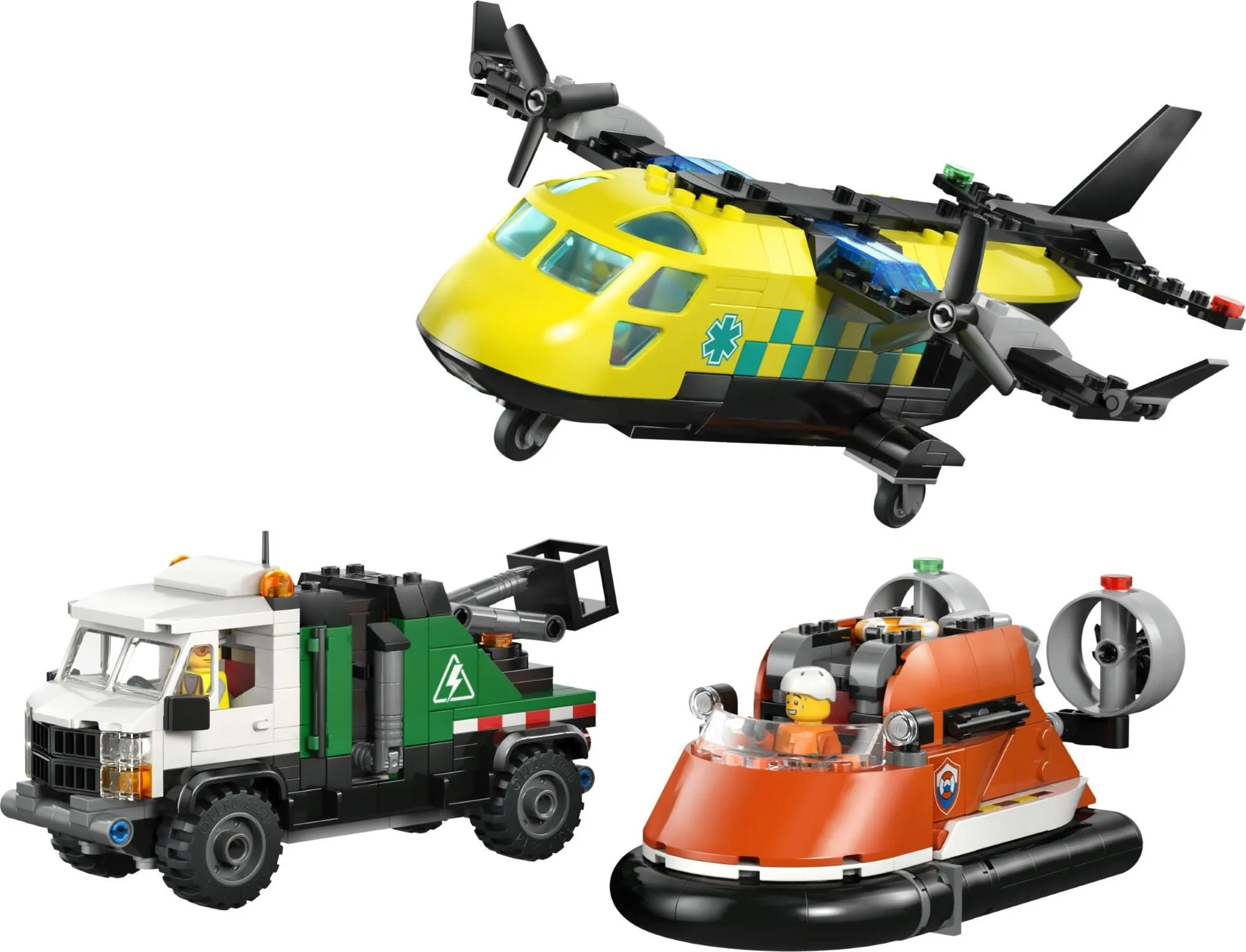 Конструктор LEGO City 60505 Самолёт, сервисный грузовик и судно на воздушной подушке