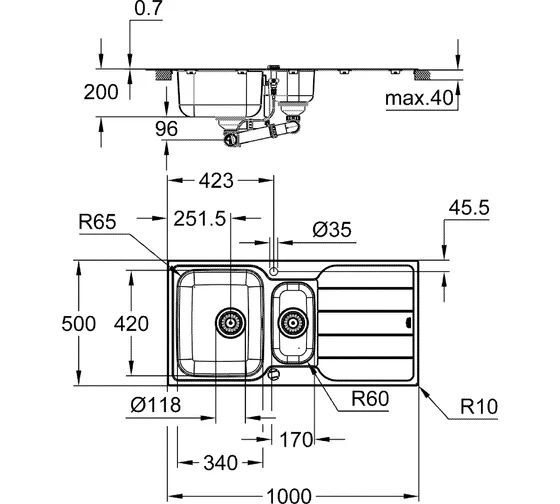 Кухонная мойка Grohe K500 31572SD1