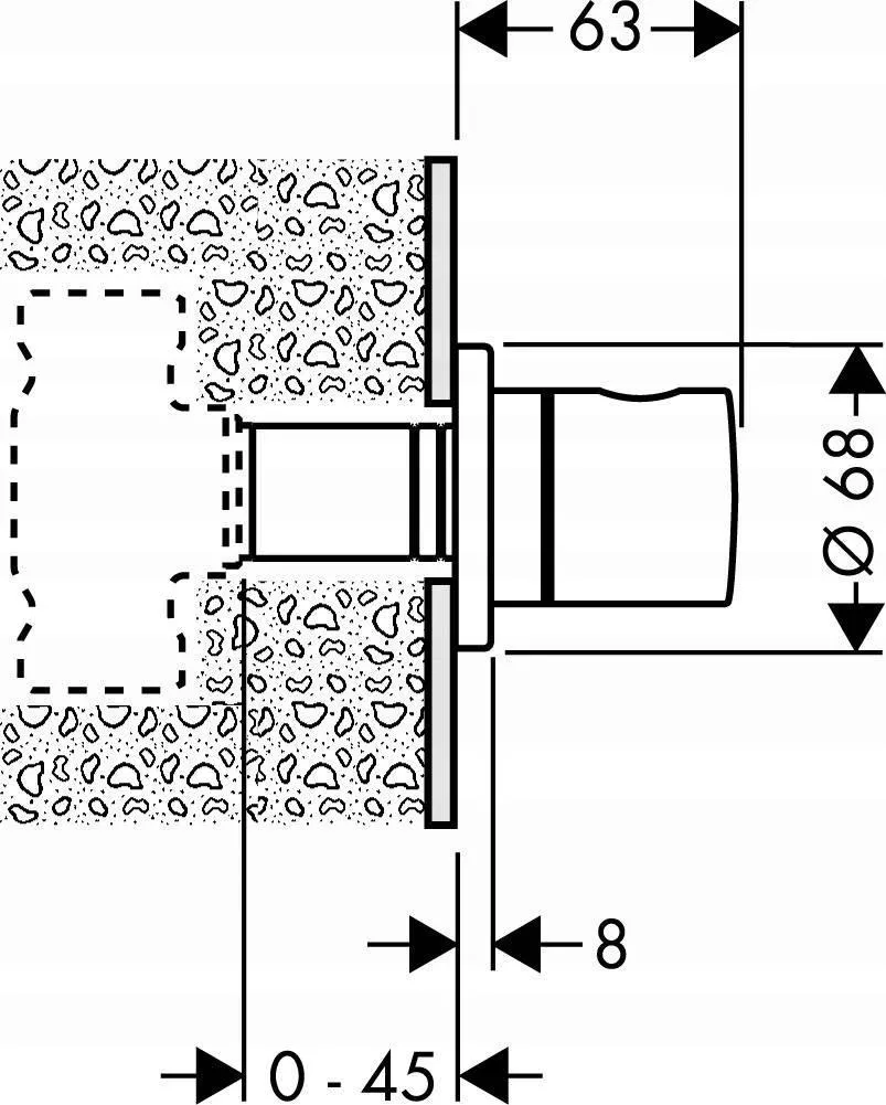 Запорный клапан скрытого монтажа Hansgrohe S DN15/DN20, внешняя часть 15972000