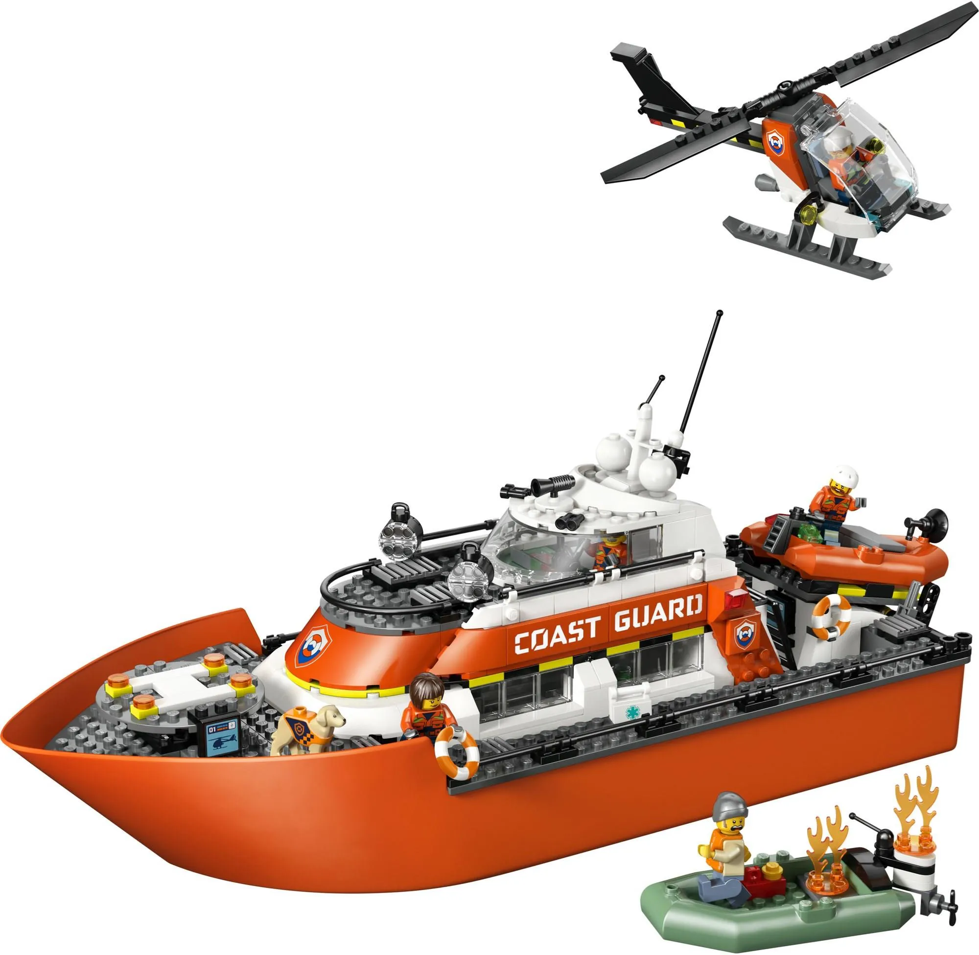 Конструктор LEGO City 60504 Спасательная лодка и вертолёт береговой охраны