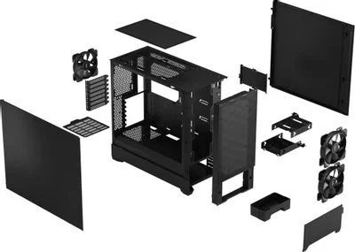 Корпус ATX Fractal Design Pop Air Black Solid, Full-Tower, без БП, черный [fd-c-poa1a-01]
