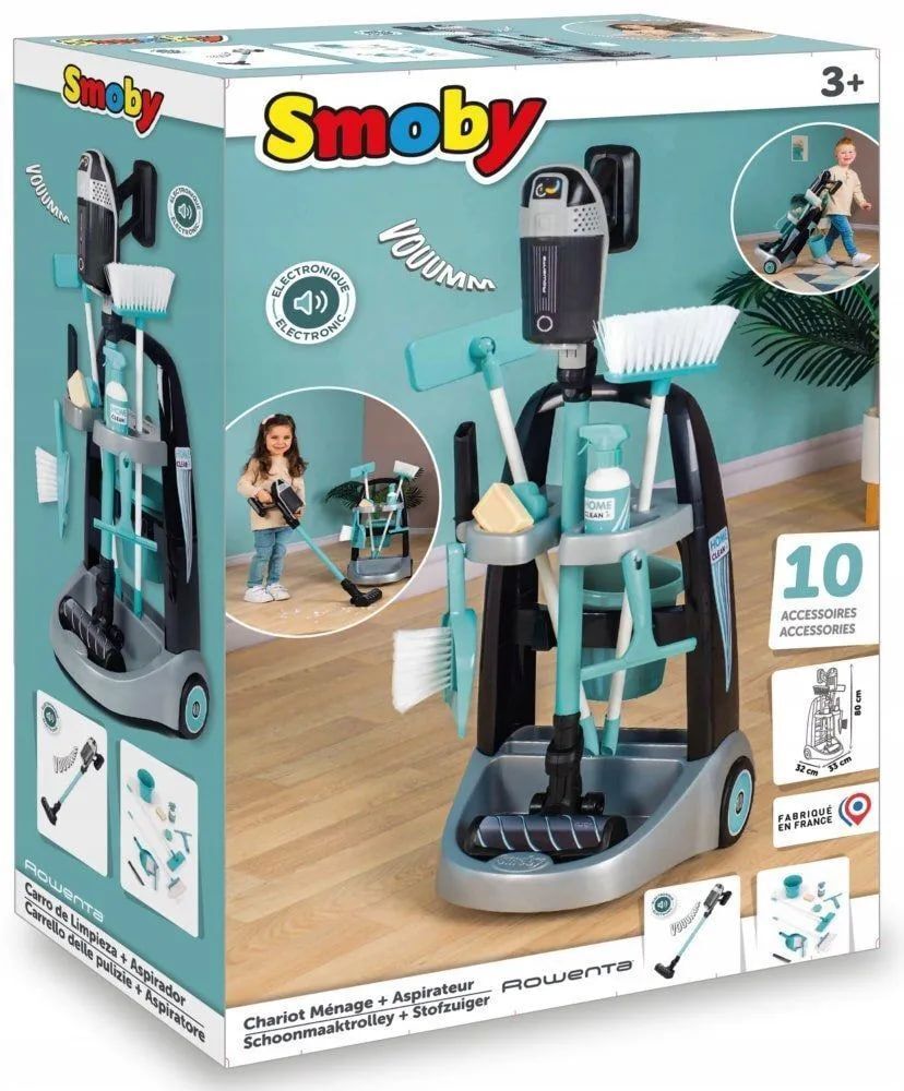 Smoby Тележка Rowenta Для Уборки, Пылесос, Набор