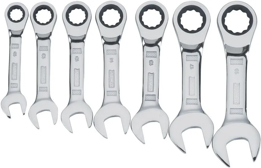 Набор коротких трещоточных ключей (10-19 мм, 7 шт.) DeWalt DWMT19261-0