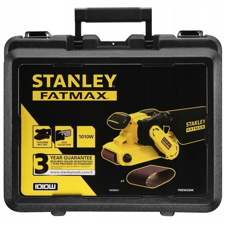 Ленточная шлифмашина Stanley FMEW204K, кейс, 1010 Вт, 380 об/мин