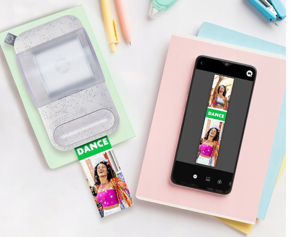 Портативный цветной принтер HP Sprocket Panorama Instant, розовый