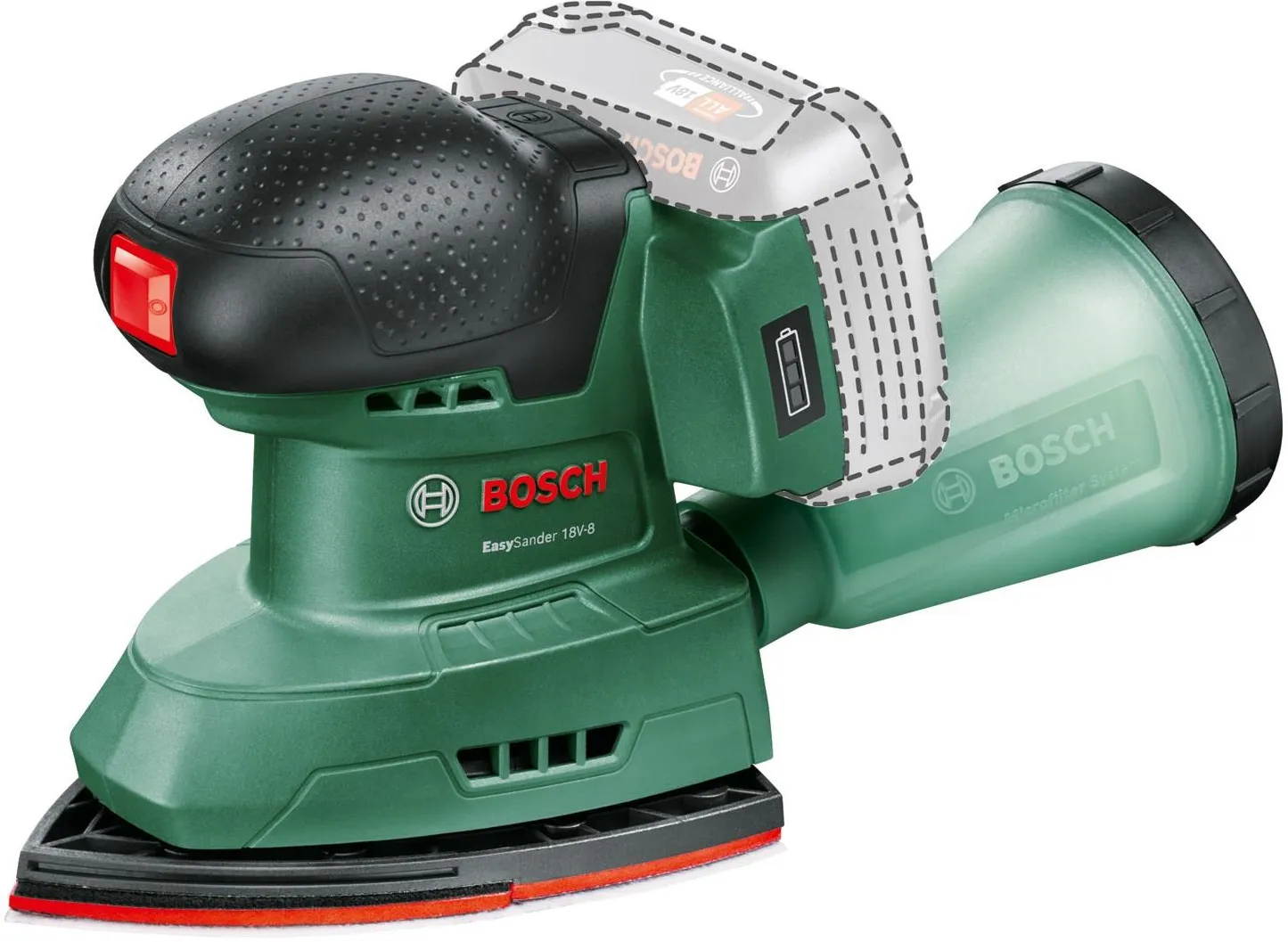 Эксцентриковая шлифовальная машина аккумуляторная Bosch EasySander 18V-8 06033E3000