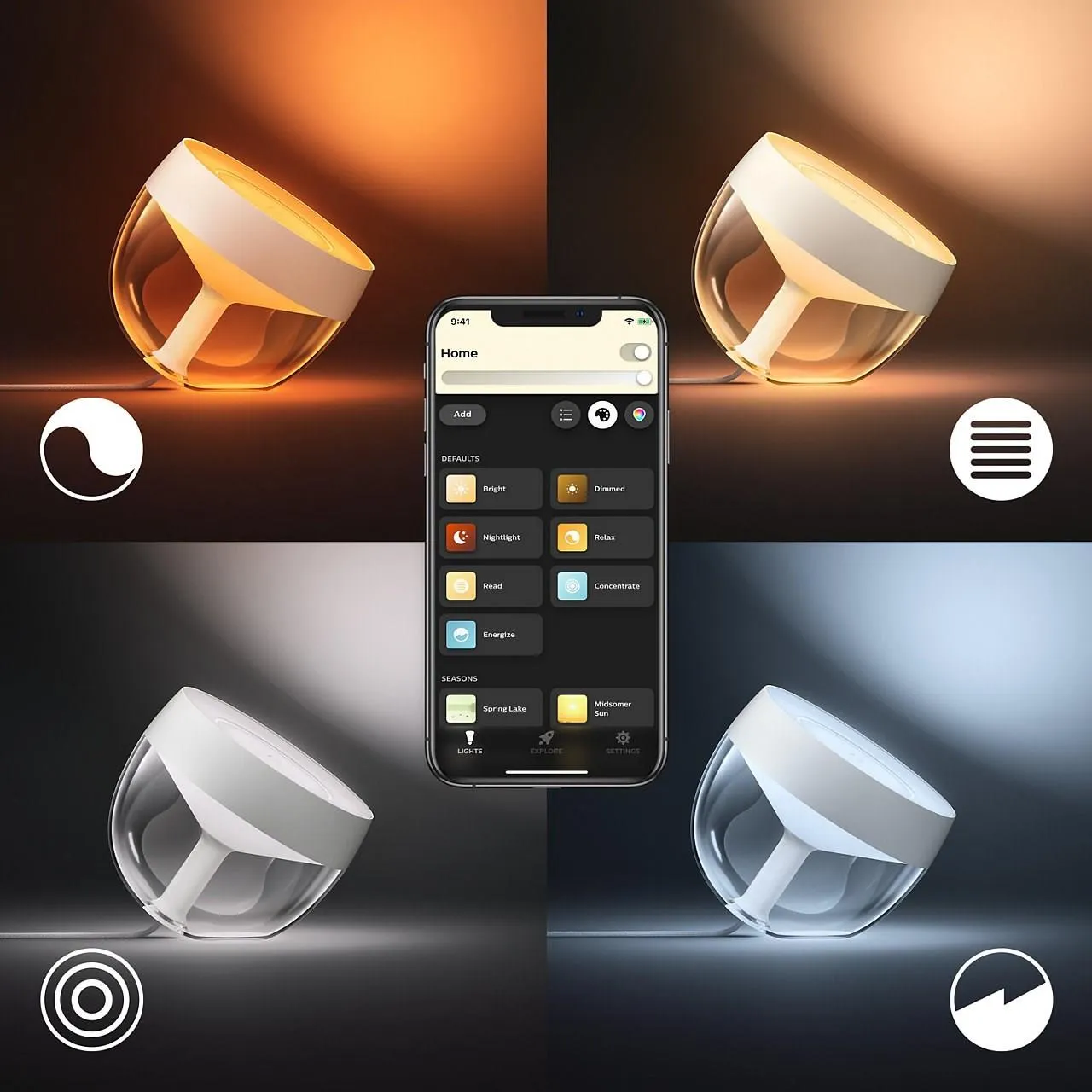 Настольная лампа PHILIPS Hue White and Color Ambiance Iris белый 8719514264465