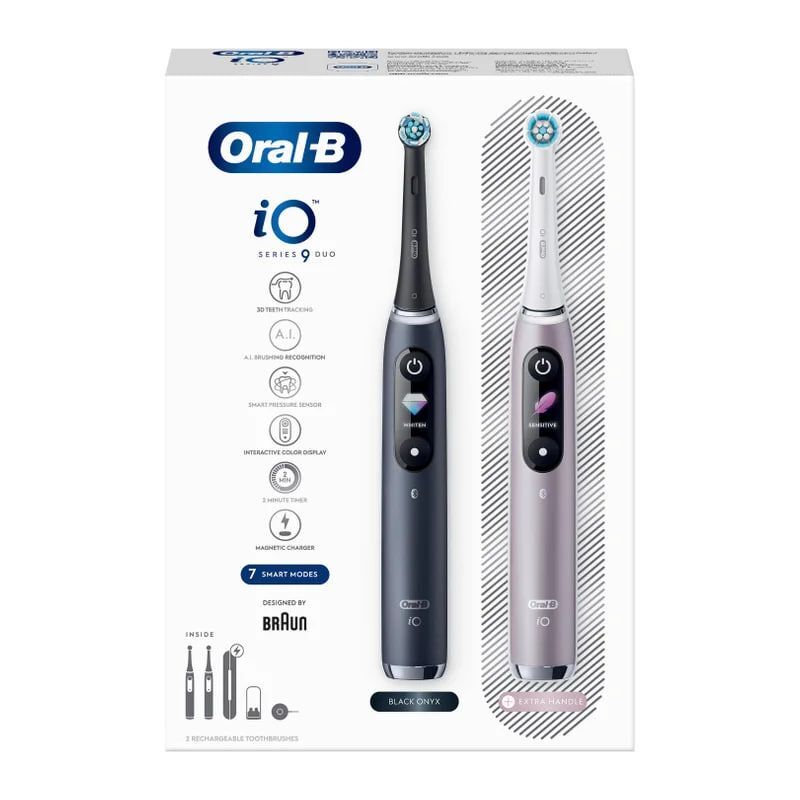 Электрическая зубная щетка Oral-B iO 9 DUO, Black Onyx/Rose Quartz