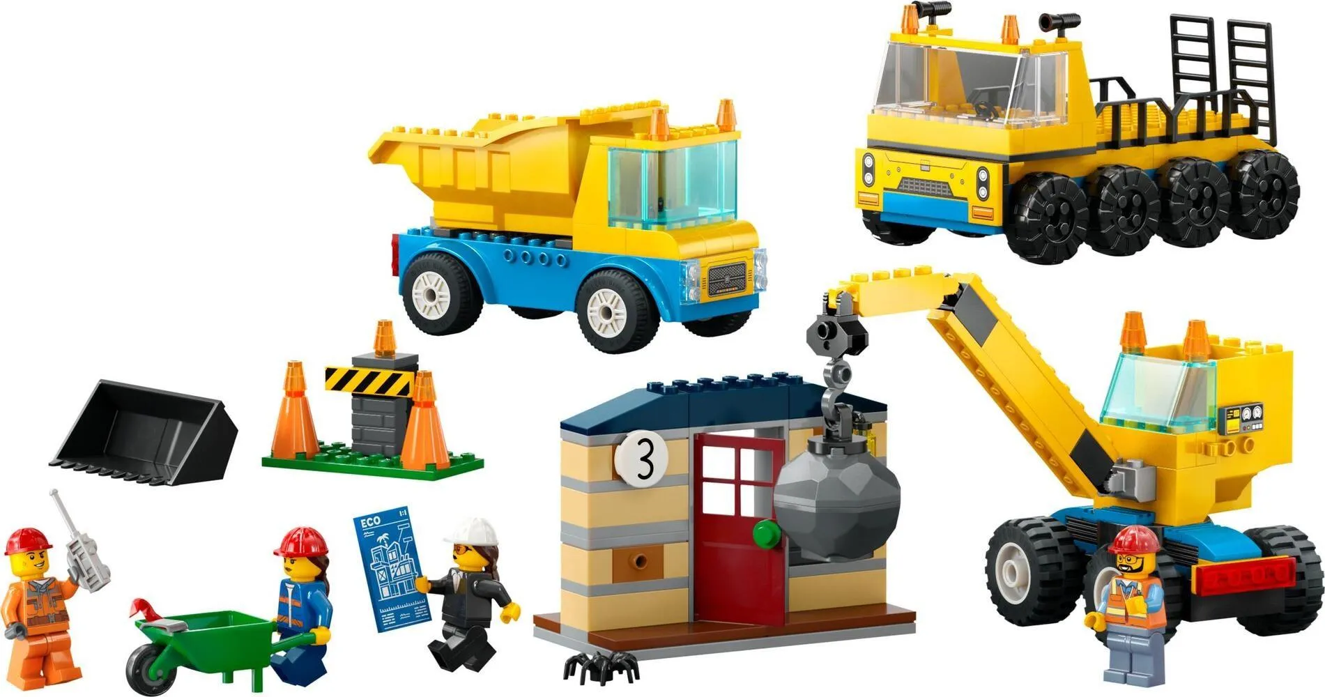 Конструктор LEGO City 60391 Грузовики и кран с шаром для сноса