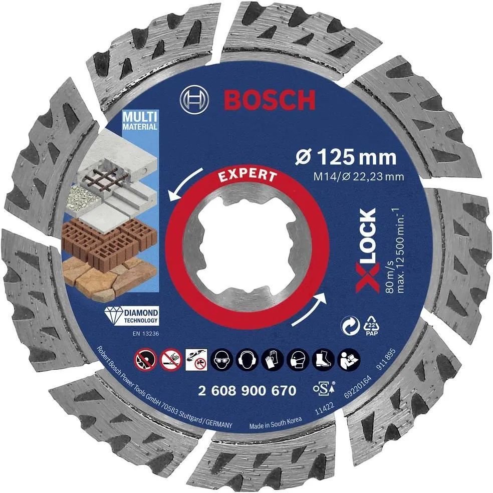 Алмазный отрезной диск Bosch EXPERT MultiMaterial X-LOCK 2608900670