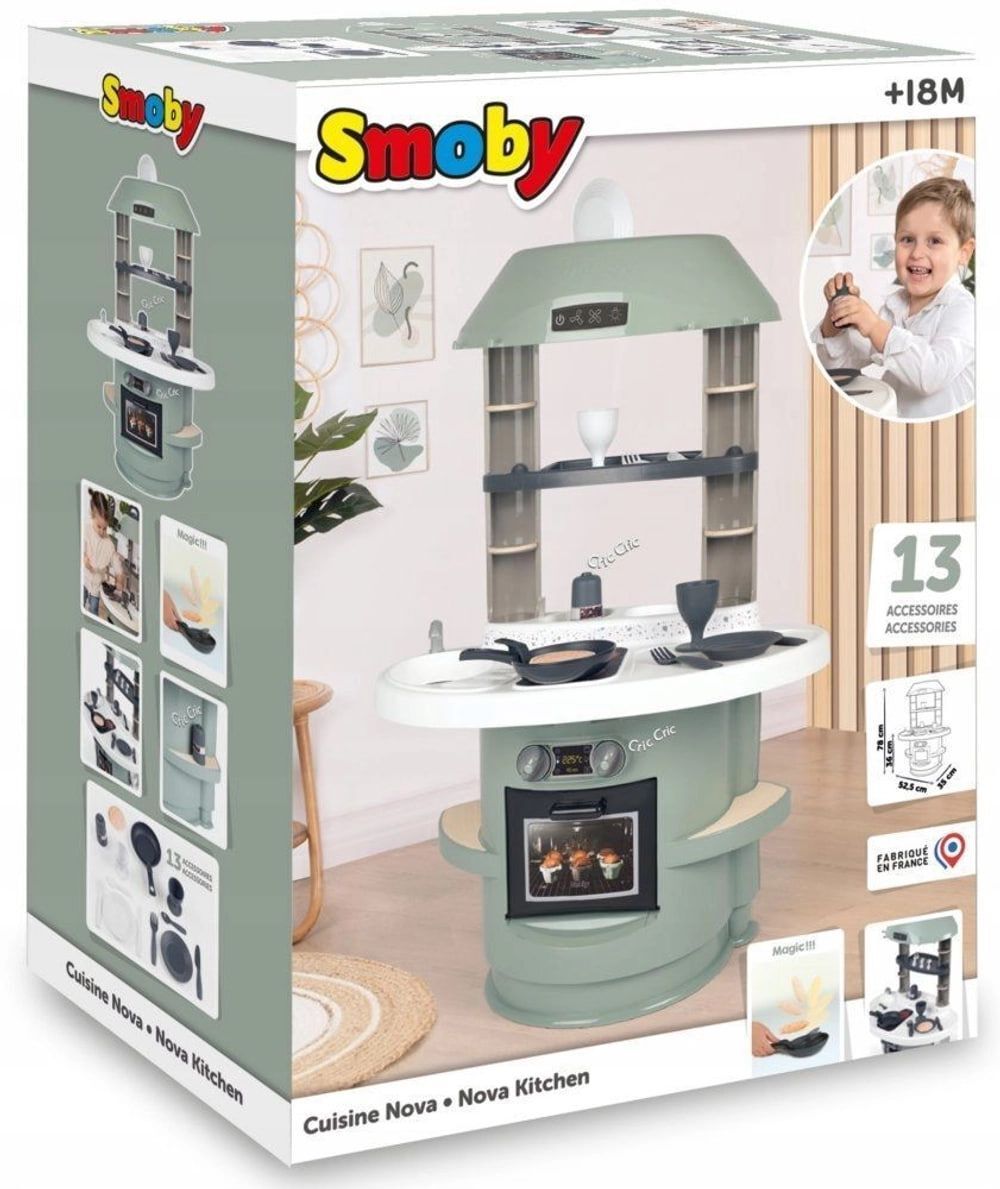 Игровой набор Smoby Детская кухня Nova + 13 аксессуаров для маленьких поварят 312700