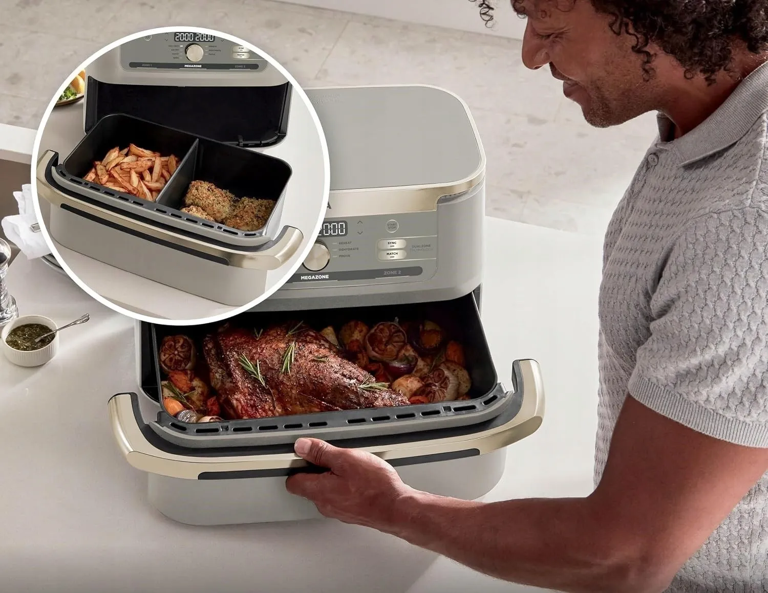 Аэрофритюрница Ninja Foodi Flexdrawer Megazone 10,4 л AF500EUSD
