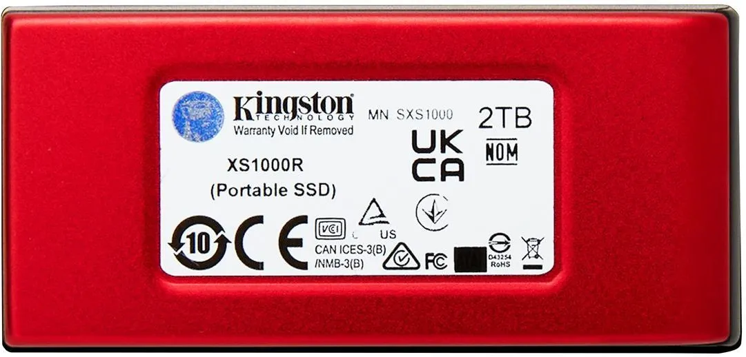 Внешний SSD Kingston Xs1000 2Tb Usb C Usb 3.2 Gen 2 Red SXS1000R2000G, красный