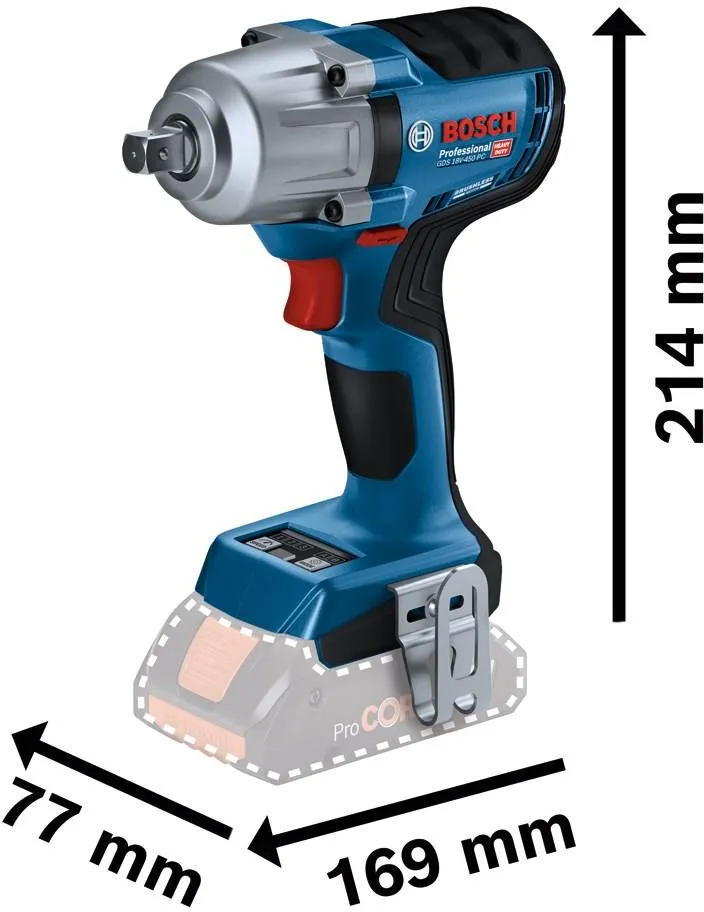 Аккумуляторный гайковёрт Bosch GDS 18V-450 PC Professional 06019K4101
