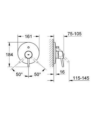 Смеситель для ванны и душа скрытого монтажа Grohe Concetto 19346001