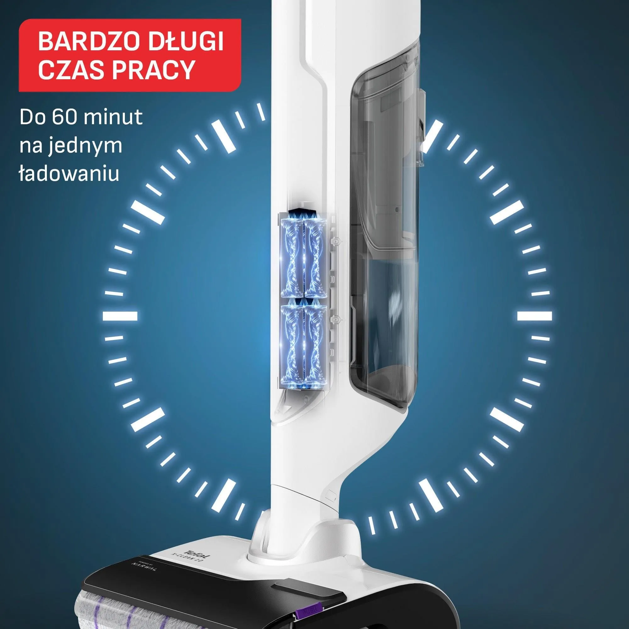Моющий вертикальный пылесос Tefal X-CLEAN GF7540FO