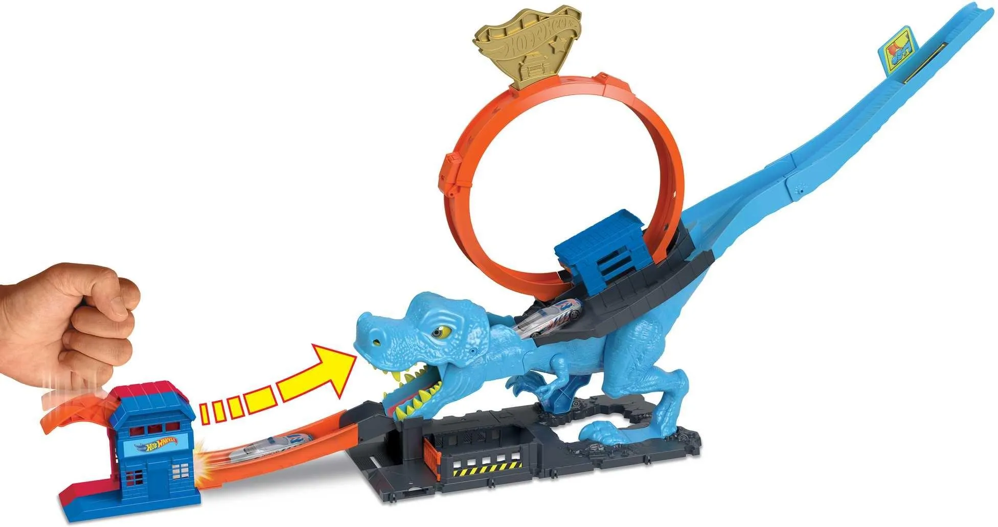 Набор игровой Hot Wheels City T-rex Loop HKX42