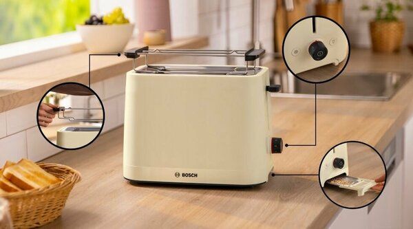 Тостер Bosch MyMoment TAT3M127 950 Вт, бежевый