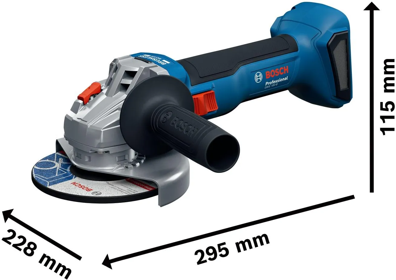 Аккумуляторная угловая шлифовальная машина Bosch GWS 18V-8 Professional 06019N9005