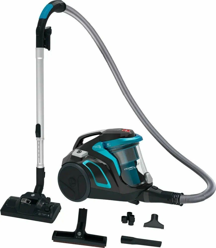 Бытовой пылесос Hoover HP710PAR 011, черный, бирюзовый