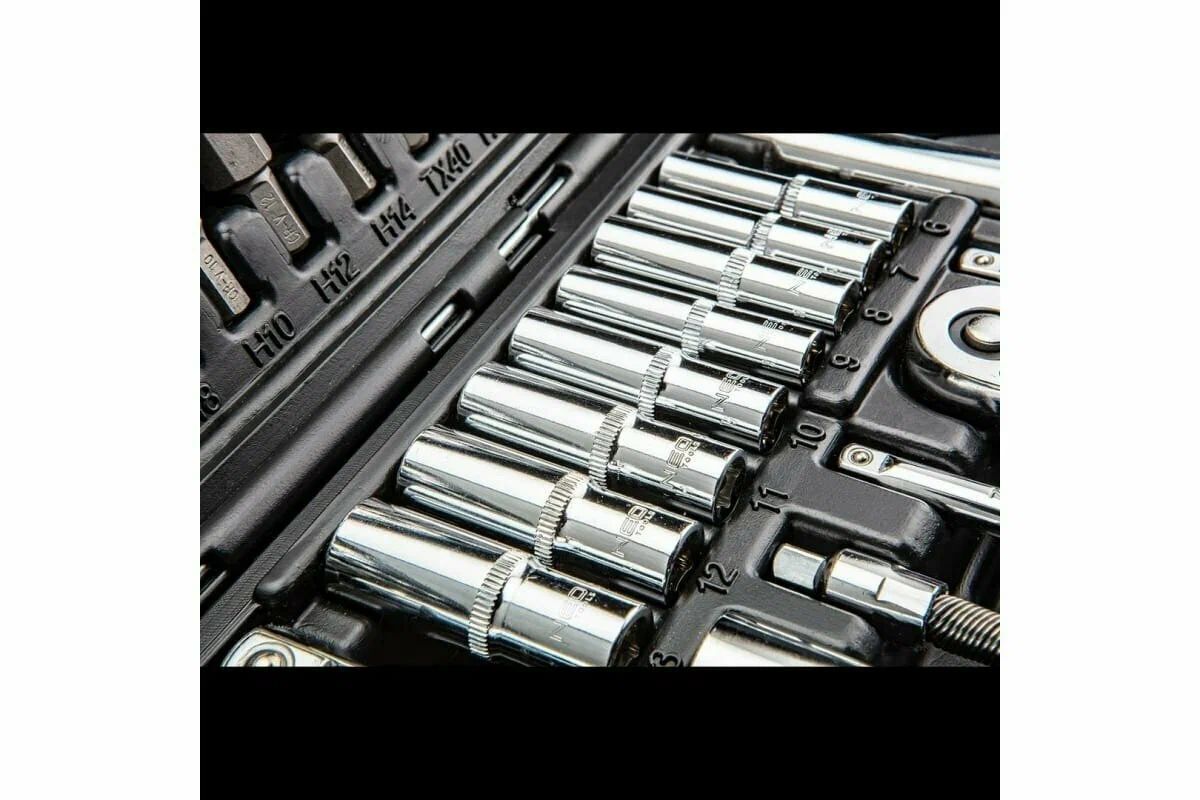 NEO Tools Набор сменных головок 1/2, 1/4 CrV 111 шт. 08-910