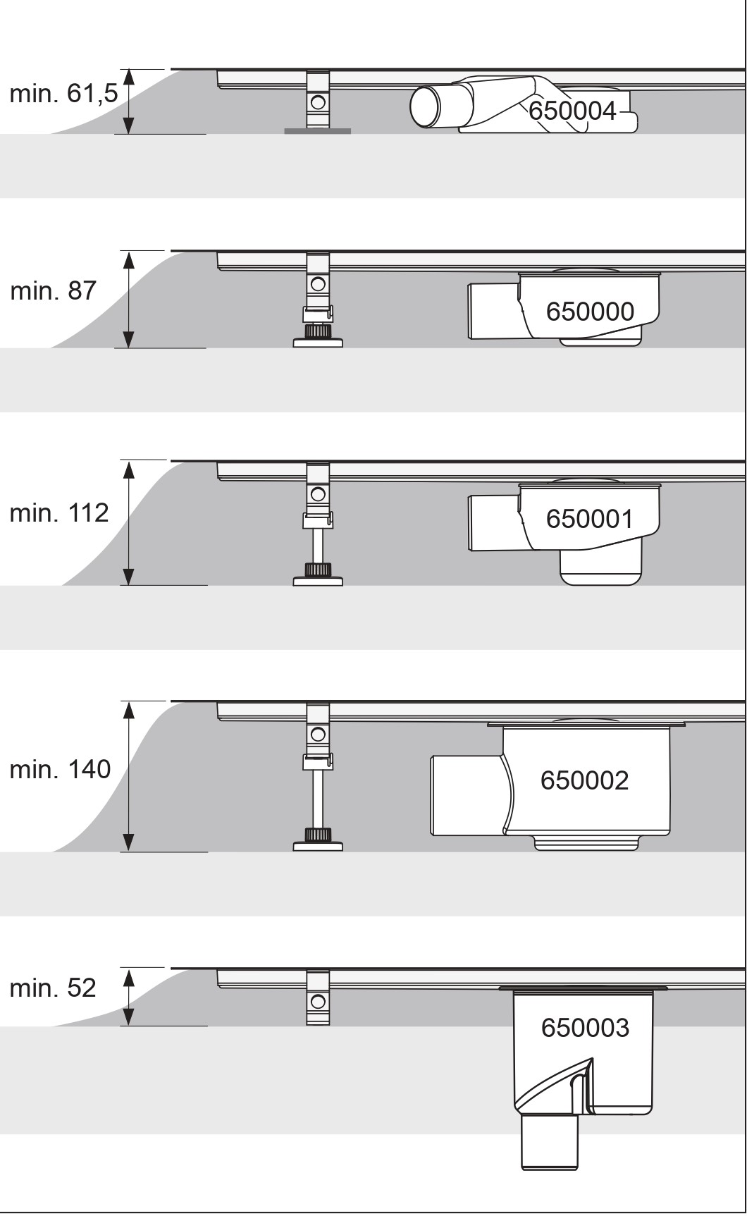 Дренажный канал TECE drainline для укладки натурального камня, 700 мм 650700