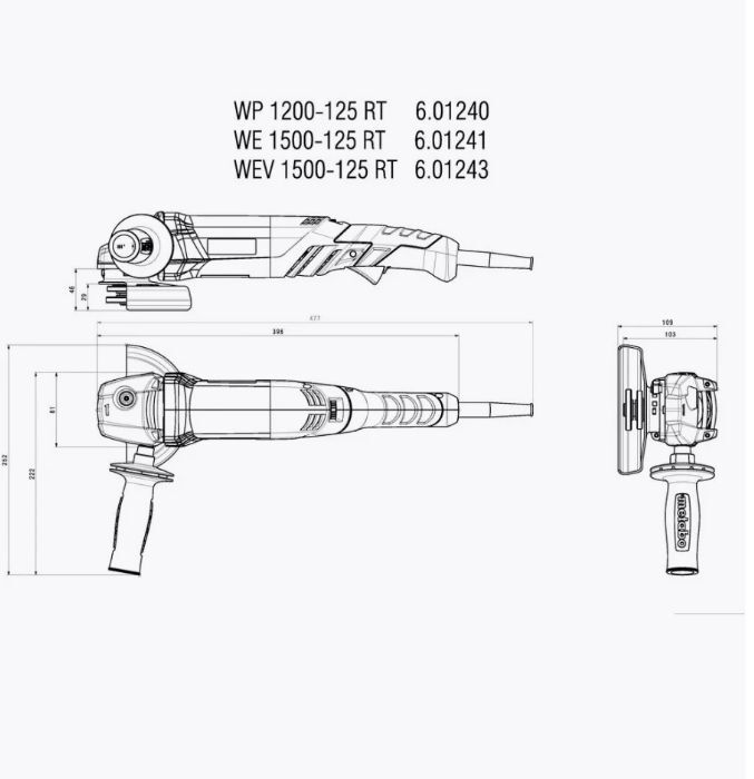 Угловая шлифмашина Metabo WEV 1500-125 RT
