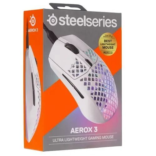 Мышь проводная Steelseries Aerox 3 Snow 62603 белый