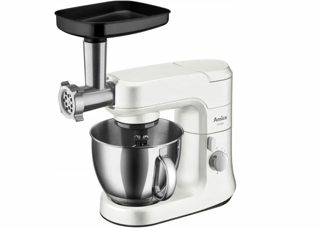 Кухонный комбайн с мясорубкой Amica KML4011 белый, 1000Вт