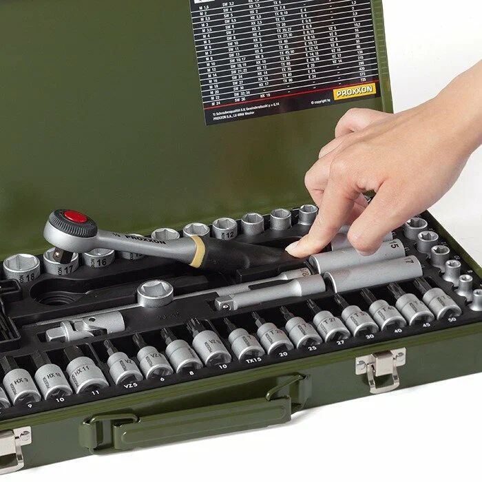Компактный набор с трещоткой 3/8", 65 поз. 23112 Proxxon