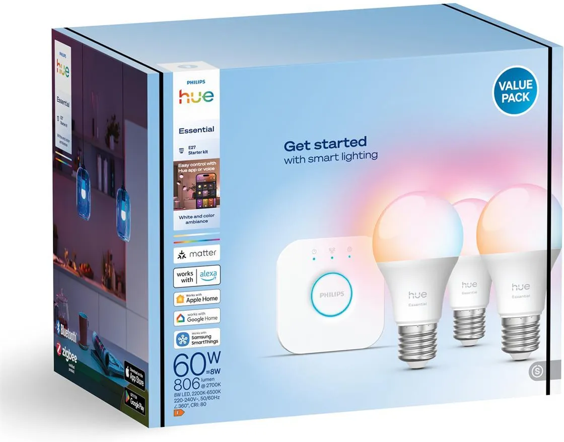 Комплект PHILIPS HUE Essential White And Color Ambiance E27+ 8721103103673