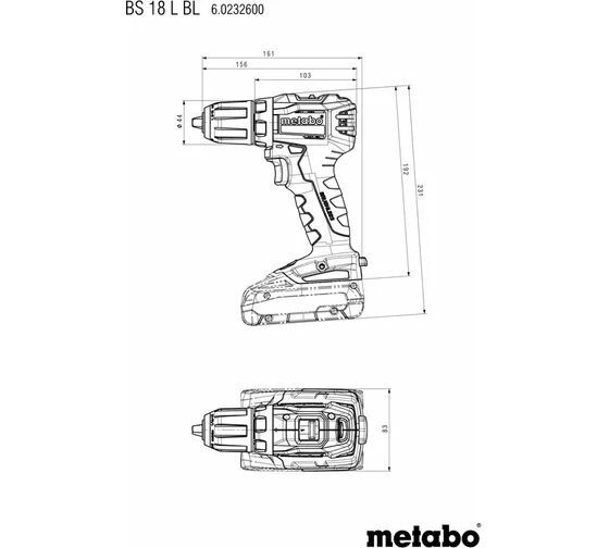 Аккумуляторная дрель-шуруповерт Metabo BS 18 L BL 602326500, с 2 АКБ 18V/2.0Ah, ЗУ, кейс