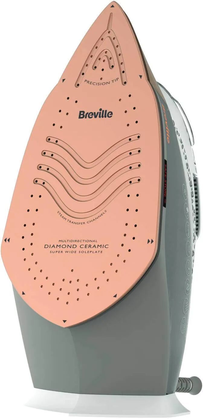 Утюг Breville DiamondXpress VIN420X 2800 Вт, с керамической подошвой, белый/серый/кремовый