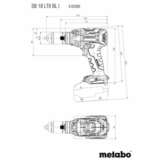 Дрель-шуруповерт аккумуляторный Metabo SB 18 LTX BL Q I