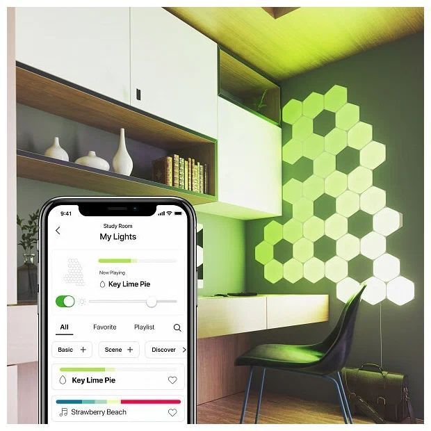 Умная система освещения Nanoleaf Shapes Hexagon (9 панелей) (NL42-0002HX-9PK)
