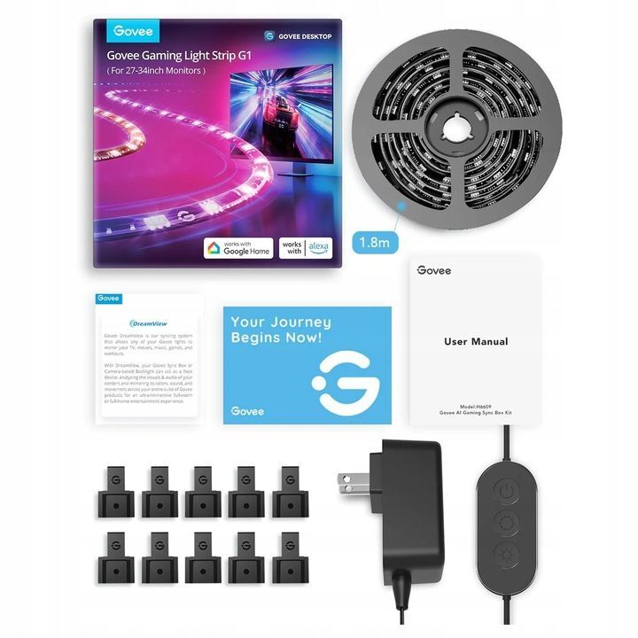 Светодиодное освещение ДЛЯ МОНИТОРА Govee H6609 Gaming Light Strip G1 RGBIC 27-34 дюйма