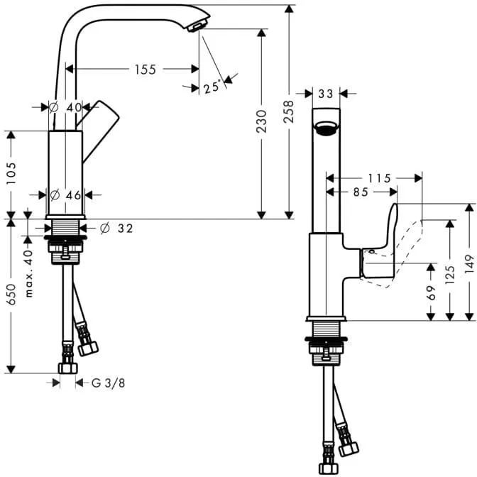 Смеситель Hansgrohe Metris E2 31081000