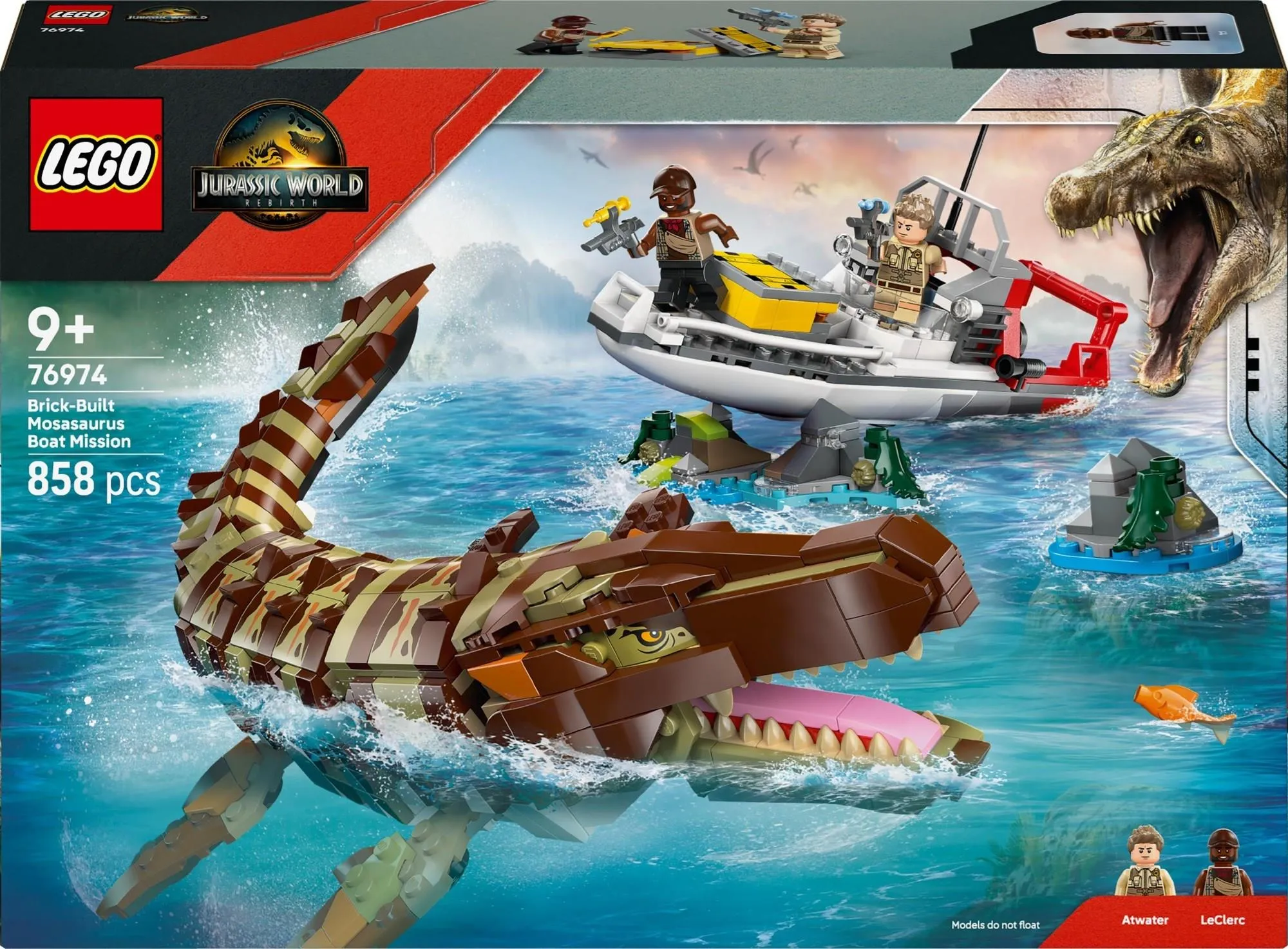 Конструктор LEGO Jurassic World 76974 Миссия на лодке и модель мозазавра
