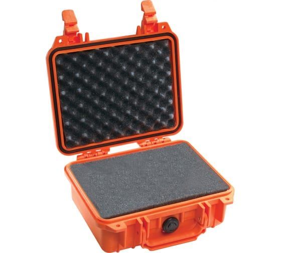 Защитный кейс Pelican 1200 оранжевый с поропластом