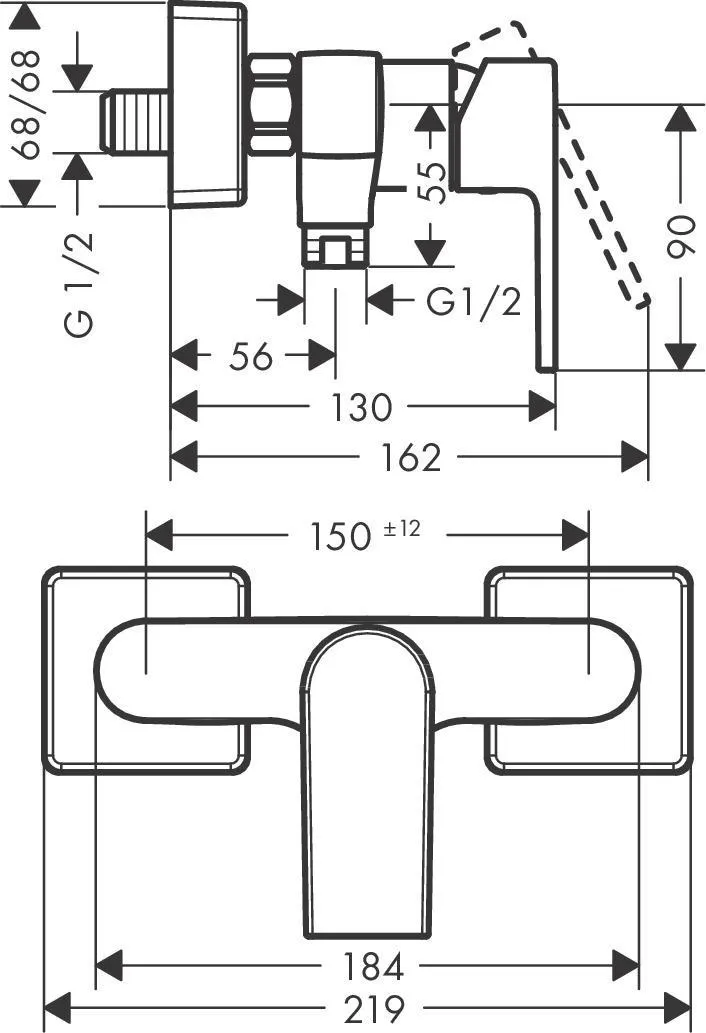 Смеситель Hansgrohe Vernis Shape 71656000