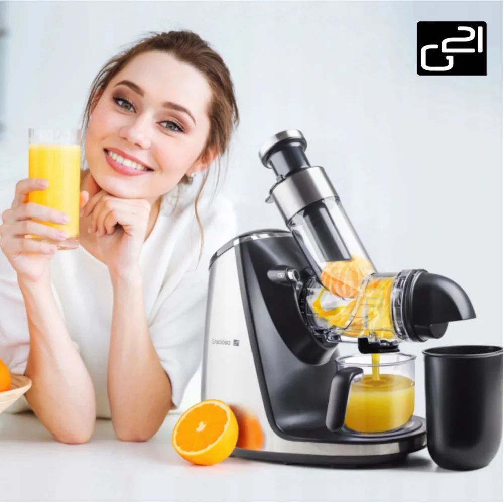 Соковыжималка шнековая G21 Gracioso Silver, черный, серебристый