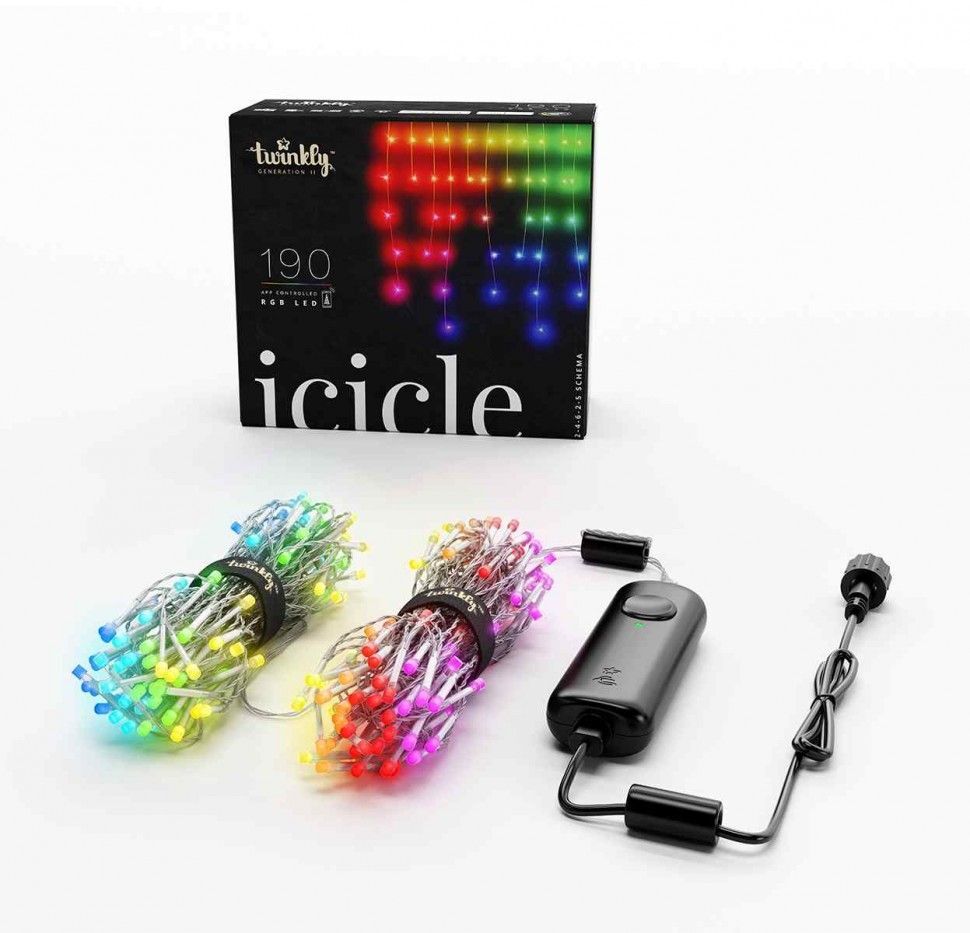 Умная гирлянда Twinkly Icicle Multicolor светодиодная 190 ламп 5 м