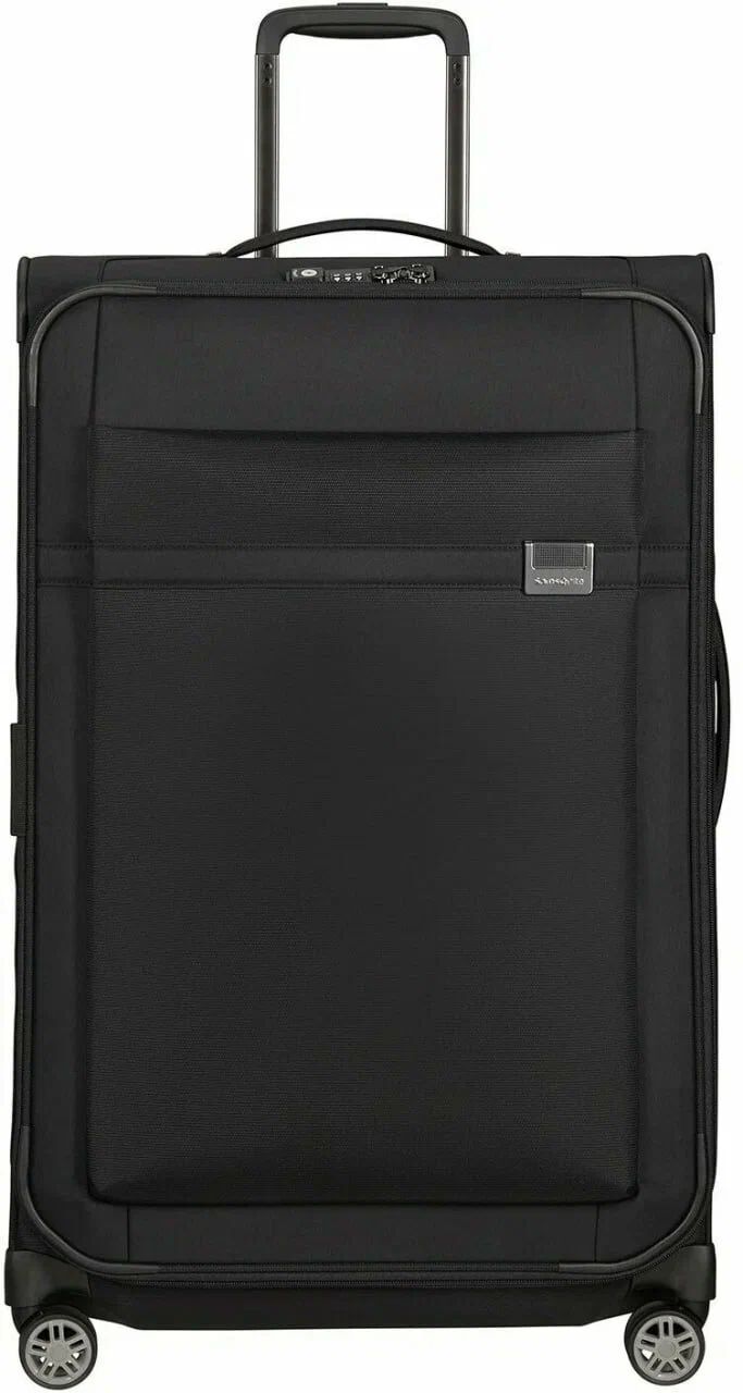 Чемодан Samsonite Airea, текстиль, адресная бирка, 120 л, размер L, черный