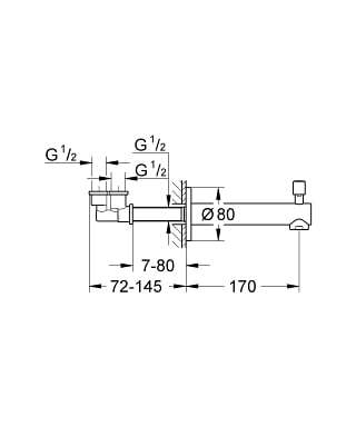 Излив для ванны с переключателем Grohe 13281001