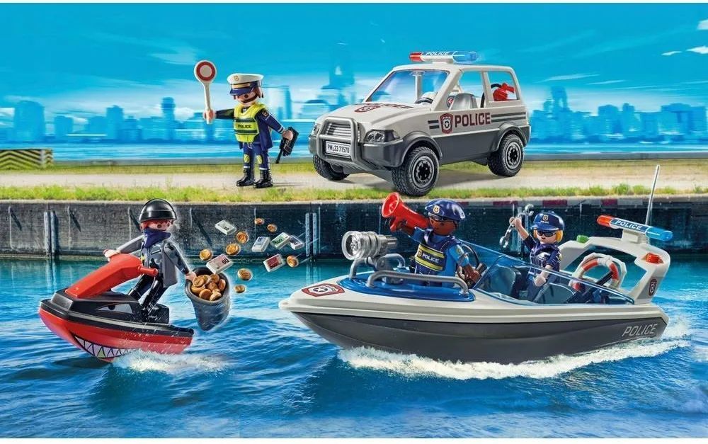 Игровой набор Playmobil 71570 Полицейская погоня на воде