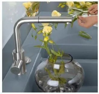 Однорычажный смеситель для кухни Villeroy & Boch Steel Shower (969701LC)