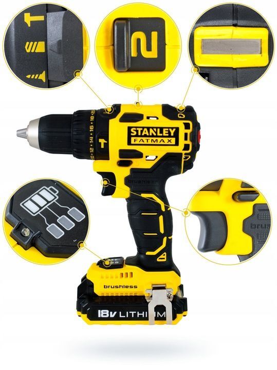 Дрель-шуруповерт Stanley FMC627D2 18 в 2 х 2 Ач аккумулятор