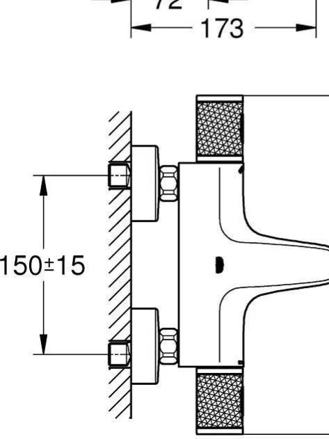 Смеситель для ванны с термостатом настенный Grohe Grohtherm 1000 Performance 34830000 хром