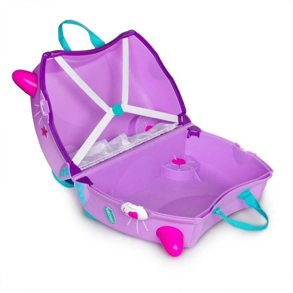 Чемодан-каталка trunki, ручная кладь, 46х31х21 см, 18 л, 1.7 кг, Кошка Кэсси