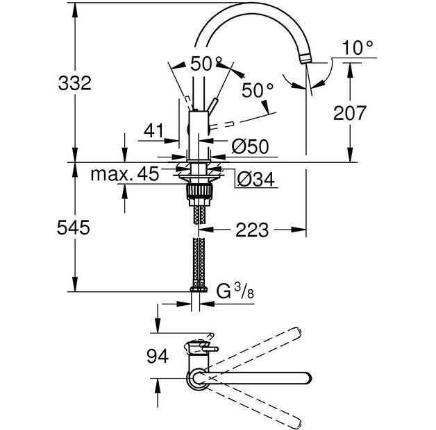 Смеситель для кухни Grohe Start Classic C-Spout EU 31553001